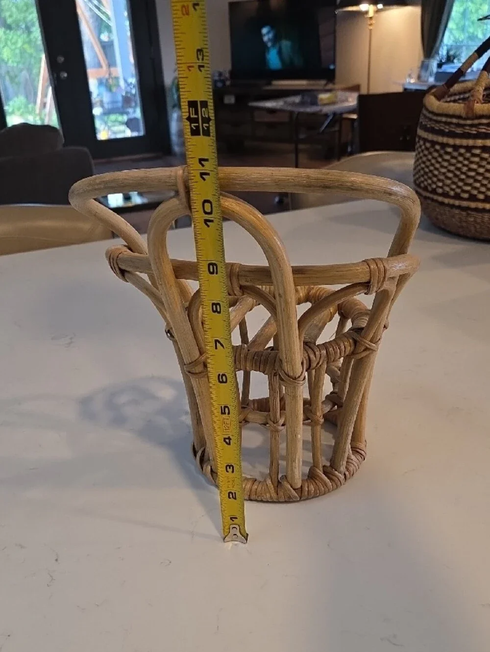Handwoven Rattan Mini Chair Basket - Natural